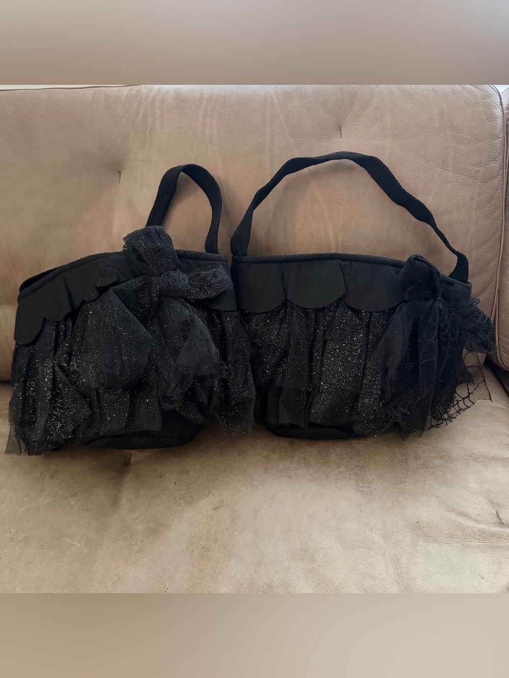 Set of 2 Pottery Barn Kids Halloween Tulle Tutu Candy Bags